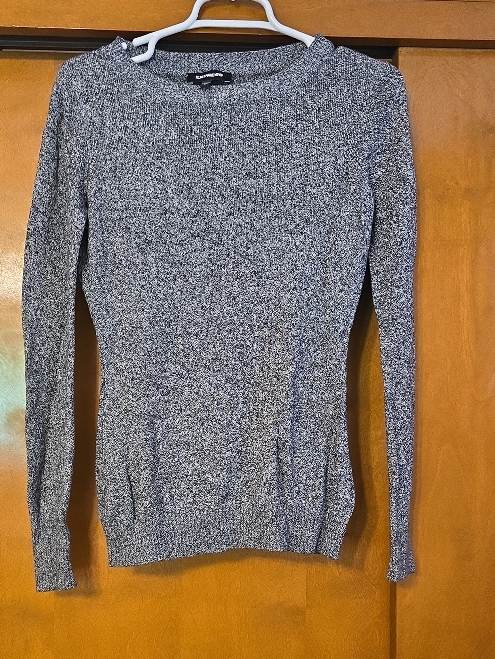 Express Men’s Gray Marled Crewneck Sweater - Lightweight Knit